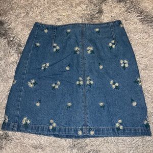 H&M floral denim skirt
